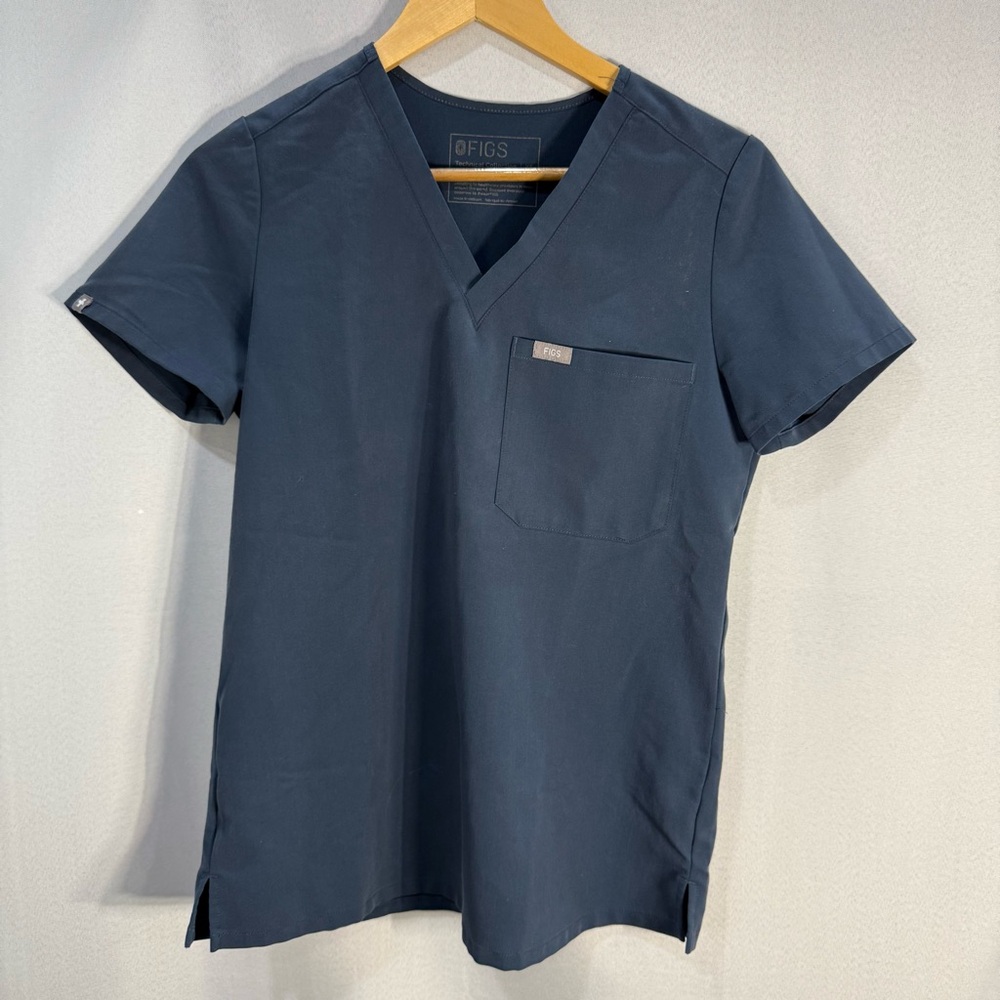 FIGS Technical Collection Scrub Top Navy Blue XS